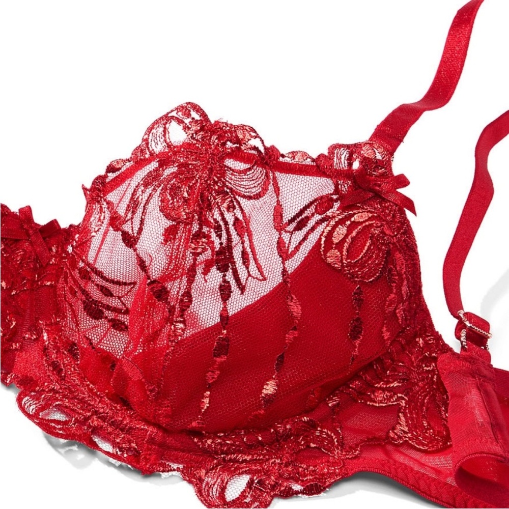 Victoria’s Secret Wicked Unlined Bow Embroidery Balconette Bra and Panty Set 36C - Picture 2 of 16